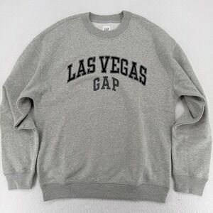 GAP Las Vegas Sweatshirt Gray Graphic Pullover Medium NWT Logo